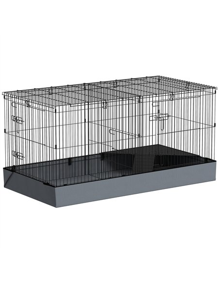 PawHut 2 in 1 Guinea Pig Cage, Rabbit Cage Pet Playpen with 2 Separate Area, Waterproof Oxford Fabric Floor for Hedgehogs - pic 158892 | FastDaddyshop