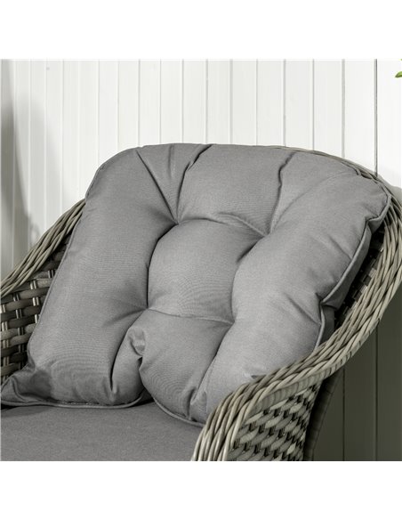 Outsunny 4 Pieces PE Rattan Wicker Sofa Set Outdoor Conservatory Furniture Lawn Patio Coffee Table w/ Cushion - Grey - pic 15891 | FastDaddyshop