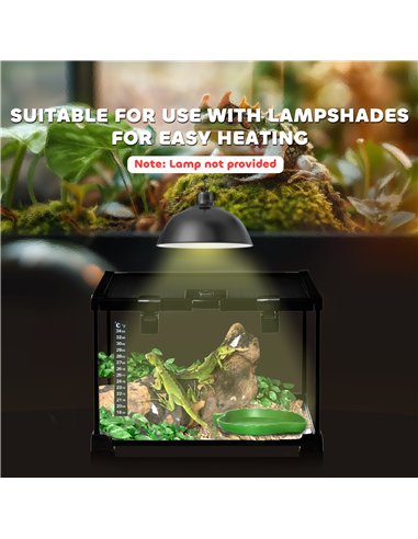 PawHut Glass Reptile Terrarium Insect Breeding Tank Vivarium Habitats with Thermometer for Lizards, Horned Frogs, Snakes, Spider