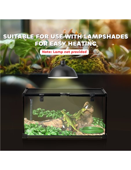 PawHut Glass Reptile Terrarium Insect Breeding Tank Vivarium Habitats with Thermometer for Lizards, Horned Frogs, Snakes, Spider - pic 158944 | FastDaddyshop