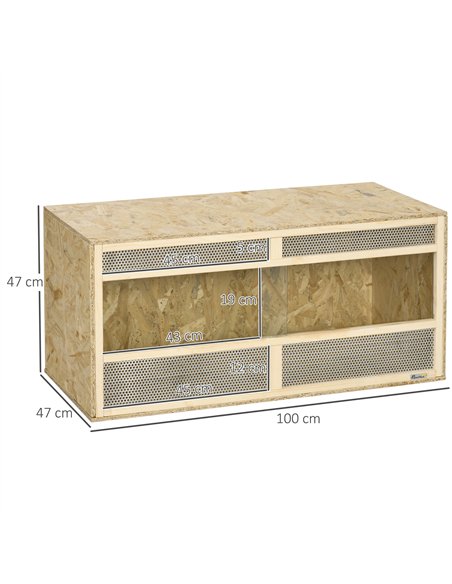 PawHut Reptile Terrarium Vivarium Habitat w/ Transparent Sliding Doors, Breathable Mesh, for Lizards, Horned Frogs, Snakes and C - pic 158948 | FastDaddyshop