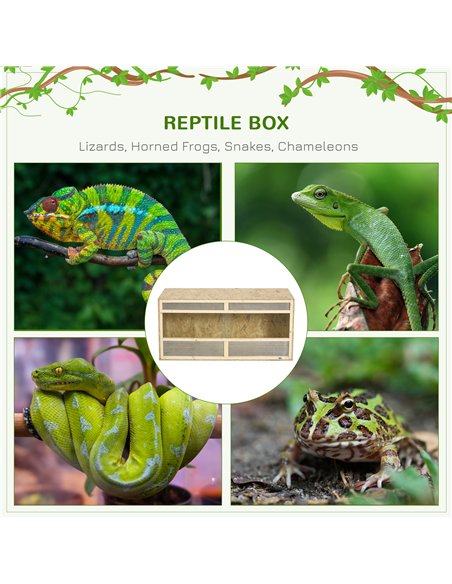 PawHut Reptile Terrarium Vivarium Habitat w/ Transparent Sliding Doors, Breathable Mesh, for Lizards, Horned Frogs, Snakes and C - pic 158949 | FastDaddyshop