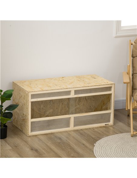PawHut Reptile Terrarium Vivarium Habitat w/ Transparent Sliding Doors, Breathable Mesh, for Lizards, Horned Frogs, Snakes and C - pic 158953 | FastDaddyshop