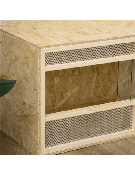 PawHut Reptile Terrarium Vivarium Habitat w/ Transparent Sliding Doors, Breathable Mesh, for Lizards, Horned Frogs, Snakes and C - pic 158954 | FastDaddyshop