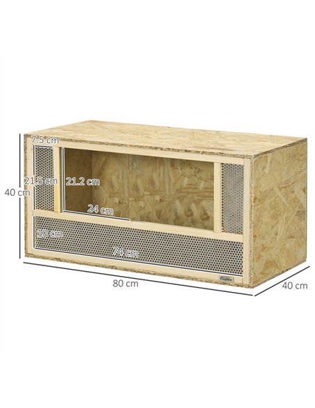 PawHut Reptile Terrarium Vivarium Habitat w/ Transparent Sliding Doors, Breathable Mesh, for Lizards, Horned Frogs, Snakes and C - pic 158966 | FastDaddyshop