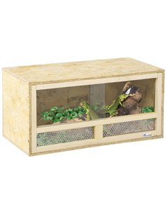 PawHut Reptile Terrarium Vivarium Habitat w/ Transparent Sliding Doors, Breathable Mesh, for Lizards, Horned Frogs, Snakes and C