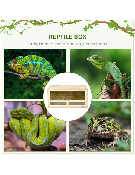 PawHut Reptile Terrarium Vivarium Habitat w/ Transparent Sliding Doors, Breathable Mesh, for Lizards, Horned Frogs, Snakes and C - pic 158976 | FastDaddyshop