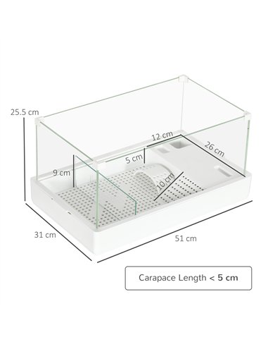 PawHut Turtle Tank, Aquarium Glass Tank w/ Basking Platform, Filter Layer