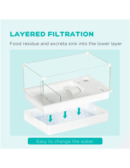 PawHut Turtle Tank, Aquarium Glass Tank w/ Basking Platform, Filter Layer - pic 158994 | FastDaddyshop