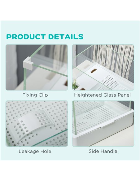 PawHut Turtle Tank, Aquarium Glass Tank w/ Basking Platform, Filter Layer - pic 158996 | FastDaddyshop