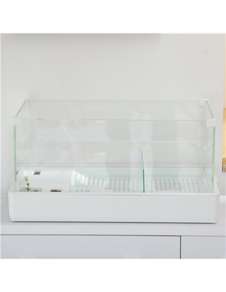 PawHut Turtle Tank, Aquarium Glass Tank w/ Basking Platform, Filter Layer - pic 158999 | FastDaddyshop