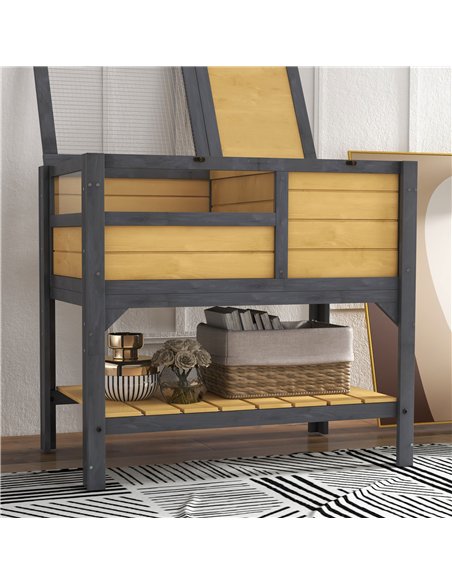 PawHut Wooden Tortoise House, with Shelter, Run, Shelf, Lamp Holder, Tray - pic 159017 | FastDaddyshop