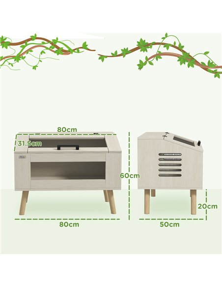 PawHut 111L Vivarium for Snakes, Lizards, Horned Frogs, Chameleons, Hamsters, Gerbils with Tempered Glass Windows - pic 159065 | FastDaddyshop