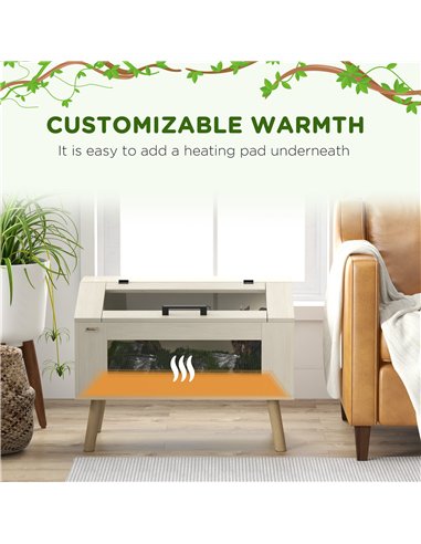 PawHut 111L Vivarium for Snakes, Lizards, Horned Frogs, Chameleons, Hamsters, Gerbils with Tempered Glass Windows