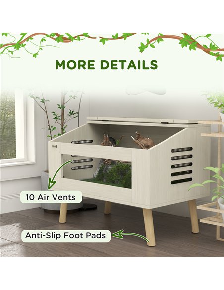 PawHut 111L Vivarium for Snakes, Lizards, Horned Frogs, Chameleons, Hamsters, Gerbils with Tempered Glass Windows - pic 159069 | FastDaddyshop