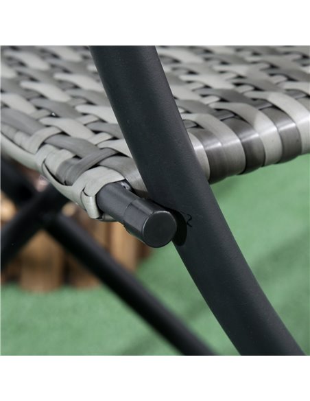 Outsunny 3 PCS Rattan Wicker Bistro Set with Easy Folding Coffee Table and Chairs, Grey - pic 15907 | FastDaddyshop