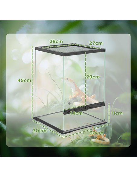 PawHut 40L Vivarium for Lizards, Frogs, Snakes, Turtles, Tortoises w/ Anti-Escape Design, Ventilation - pic 159074 | FastDaddyshop