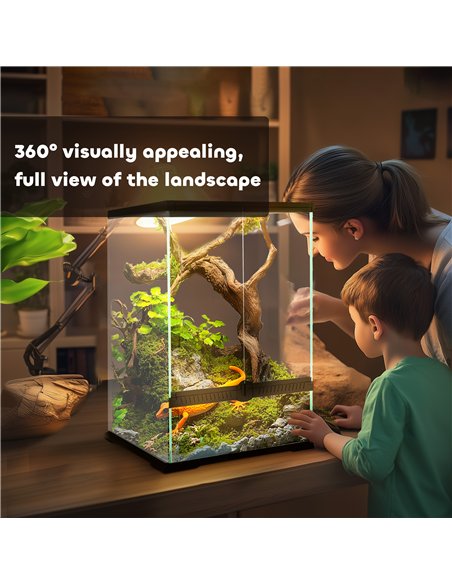PawHut 40L Vivarium for Lizards, Frogs, Snakes, Turtles, Tortoises w/ Anti-Escape Design, Ventilation - pic 159076 | FastDaddyshop