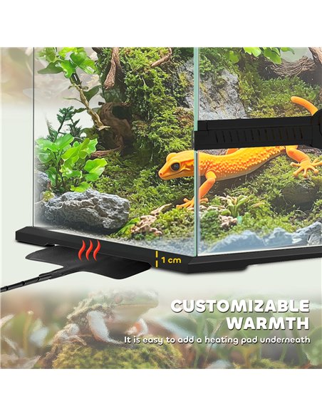 PawHut 40L Vivarium for Lizards, Frogs, Snakes, Turtles, Tortoises w/ Anti-Escape Design, Ventilation - pic 159078 | FastDaddyshop