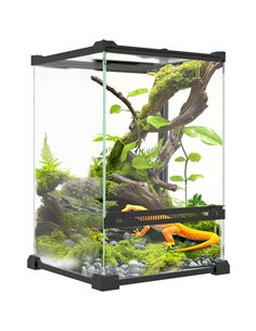 PawHut 12L Vivarium for Lizards, Frogs, Snakes, Turtles, Tortoises w/ Anti-Escape Design, Ventilation