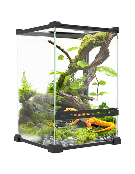 PawHut 12L Vivarium for Lizards, Frogs, Snakes, Turtles, Tortoises w/ Anti-Escape Design, Ventilation - pic 159099 | FastDaddyshop
