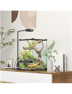 PawHut 12L Vivarium for Lizards, Frogs, Snakes, Turtles, Tortoises w/ Anti-Escape Design, Ventilation 2