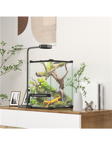 PawHut 12L Vivarium for Lizards, Frogs, Snakes, Turtles, Tortoises w/ Anti-Escape Design, Ventilation - pic 159100 | FastDaddyshop