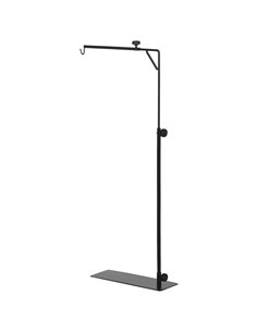 PawHut 86-129Hcm Adjustable Height and Length Reptile Lamp Stand Holder with Hook Hanging, Base - Black