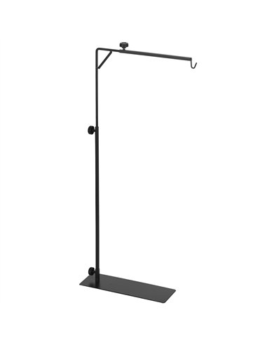 PawHut 86-129Hcm Adjustable Height and Length Reptile Lamp Stand Holder with Hook Hanging, Base - Black