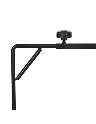 PawHut 86-129Hcm Adjustable Height and Length Reptile Lamp Stand Holder with Hook Hanging, Base - Black
