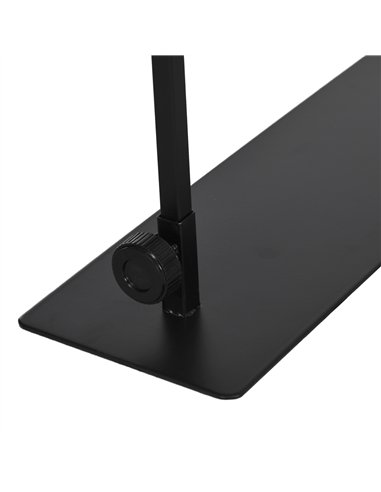 PawHut 86-129Hcm Adjustable Height and Length Reptile Lamp Stand Holder with Hook Hanging, Base - Black