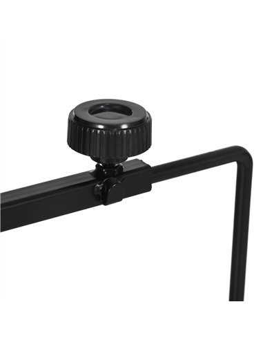 PawHut Adjustable Height and Length Reptile Lamp Stand Holder with Hook Hanging, Base - Black