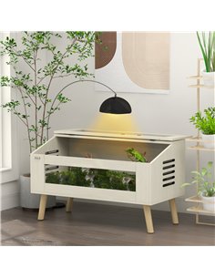 PawHut 140L Vivarium for Snakes, Lizards, Horned Frogs, Chameleons, Hamsters, Gerbils with Tempered Glass Windows 2