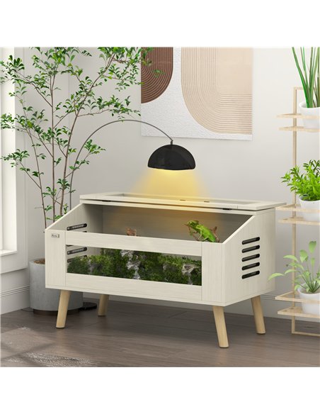 PawHut 140L Vivarium for Snakes, Lizards, Horned Frogs, Chameleons, Hamsters, Gerbils with Tempered Glass Windows - pic 159136 | FastDaddyshop