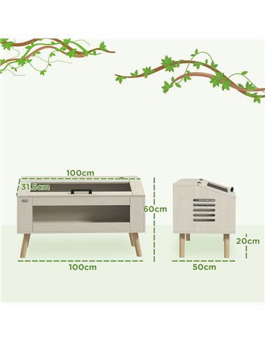 PawHut 140L Vivarium for Snakes, Lizards, Horned Frogs, Chameleons, Hamsters, Gerbils with Tempered Glass Windows