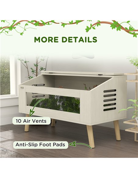 PawHut 140L Vivarium for Snakes, Lizards, Horned Frogs, Chameleons, Hamsters, Gerbils with Tempered Glass Windows - pic 159141 | FastDaddyshop