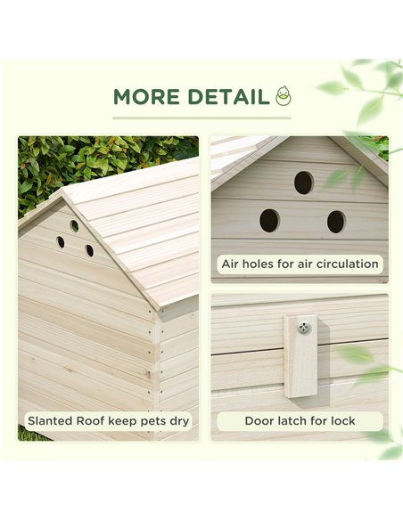 PawHut Wooden Duck House Poultry Coop for 2-4 Ducks with Openable Roof Raised Feet Air Holes Natural - pic 159168 | FastDaddyshop