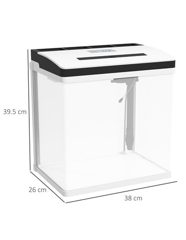 PawHut 28L Glass Aquarium Fish Tank with Filter, LED Lighting, for Betta, Guppy, Mini Parrot Fish, Shrimp, 38 x 26 x 39.5cm