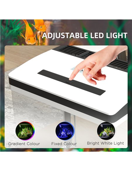 PawHut 13L Glass Aquarium Fish Tank with Filter, LED Lighting, for Betta, Guppy, Mini Parrot Fish, Shrimp, 29 x 20 x 30.5cm - pic 159256 | FastDaddyshop