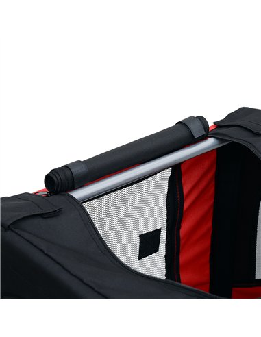 Pawhut Bicycle Pet Trailer in Steel Frame-Red/Black