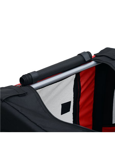 Pawhut Bicycle Pet Trailer in Steel Frame-Red/Black - pic 159305 | FastDaddyshop