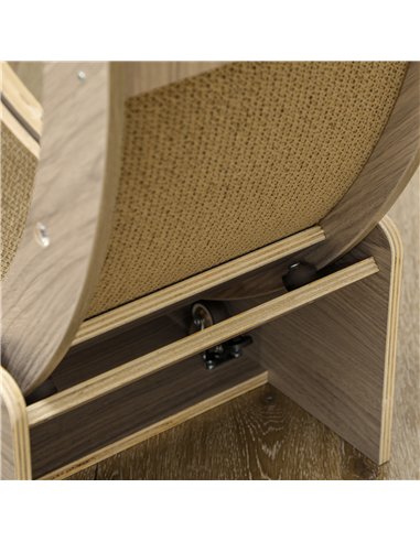 PawHut Cat Wheel with Brake, Scratching Pads - Walnut Brown
