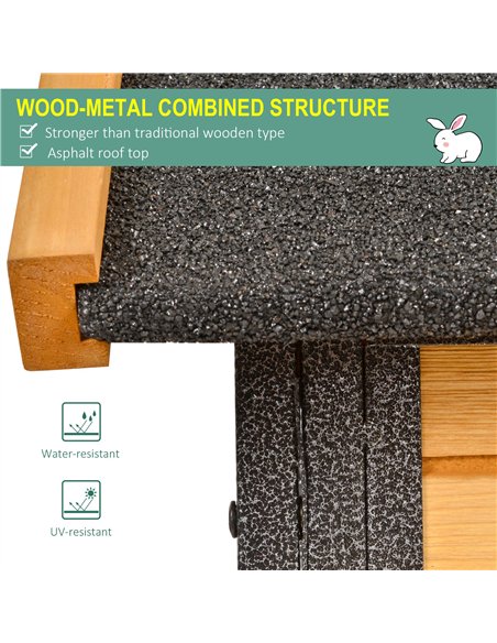 PawHut Wood-metal Guinea Pigs Hutches Elevated Pet Bunny House Rabbit Cage with Slide-Out Tray Outdoor - pic 159336 | FastDaddyshop