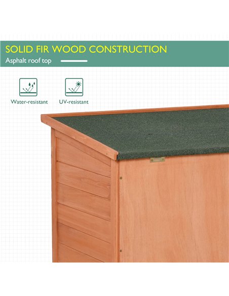 PawHut Wooden Guinea Pigs Hutches Elevated Pet Bunny House with Slide-Out Tray Openable Roof - pic 159354 | FastDaddyshop
