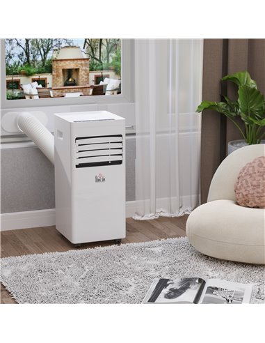 HOMCOM Mobile Air Conditioner White W/ Remote Control Cooling Dehumidifying Ventilating - 765W