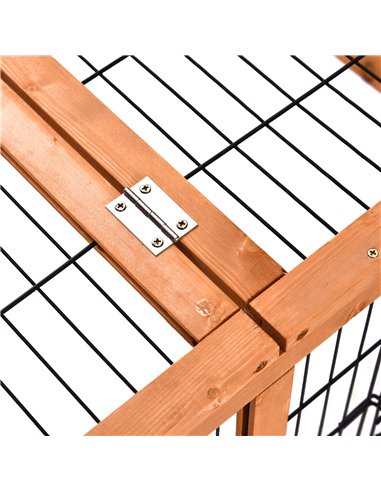 PawHut Wooden Guinea Pigs Hutches Detachable Rabbit Cage Pet House with Openable Run & Roof Slide-out Tray