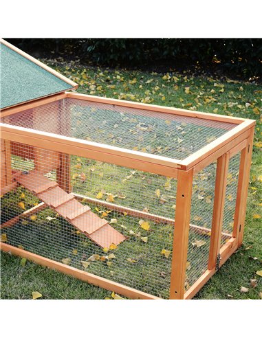 PawHut Wooden Guinea Pigs Hutches W/ Ramp-Golden Red