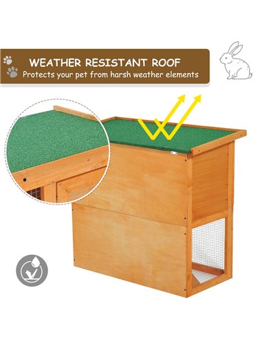 Pawhut Wooden 90cm 2 Tiers Guinea Pigs Hutches