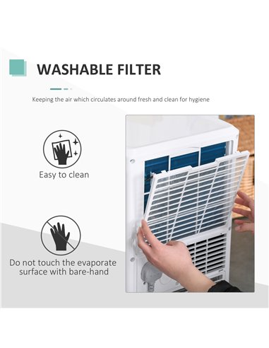HOMCOM Mobile Air Conditioner White W/ Remote Control Cooling Dehumidifying Ventilating - 765W