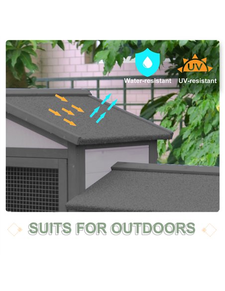 PawHut Small Animal Two-Level Fir Wood Guinea Pigs Hutches w/ Ramp Burnt Yellow - pic 159445 | FastDaddyshop